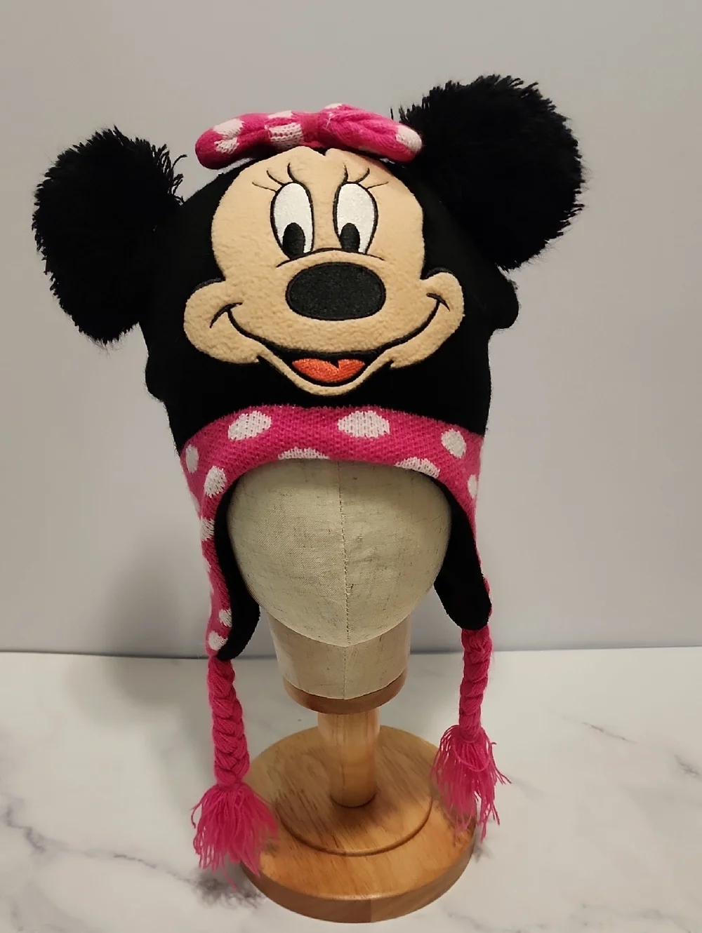 Disney Minnie Mouse Girls Pom Pom Winter Hat